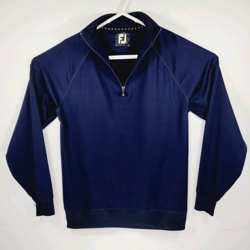 FootJoy FJ Mens Size Small 1/4 Zip Pullover Long Sleeve Blue